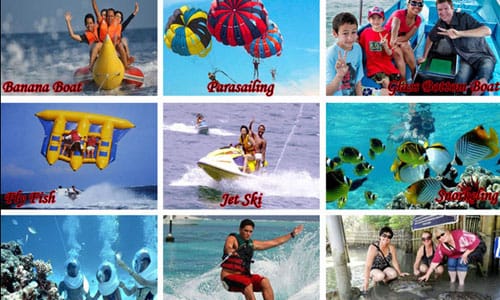 south of bali : Uluwatu temple and kecak fire dance,Melasti beach ,seafood jimbaran ,water sport